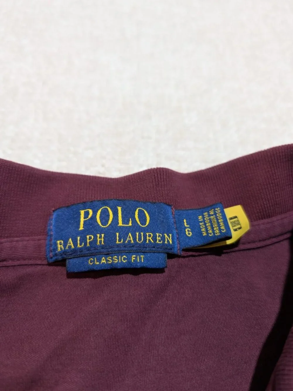 Polo Ralph Lauren Men Large Classic Fit Burgundy Polo Shirt